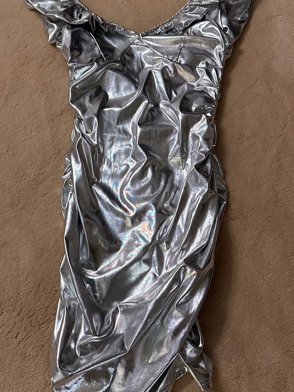 SHEIN Silver Metallic Dress with